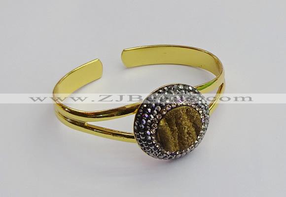 CGB2029 25mm coin plated druzy agate bangles wholesale