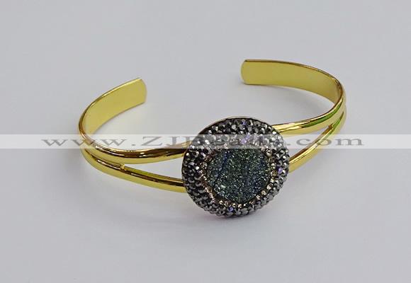 CGB2031 25mm coin plated druzy agate bangles wholesale