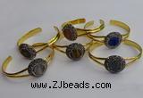 CGB2035 25mm coin plated druzy agate bangles wholesale