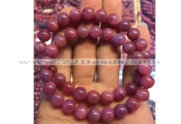 CGB2500 7.5 inches 6mm round ruby gemstone beaded bracelets