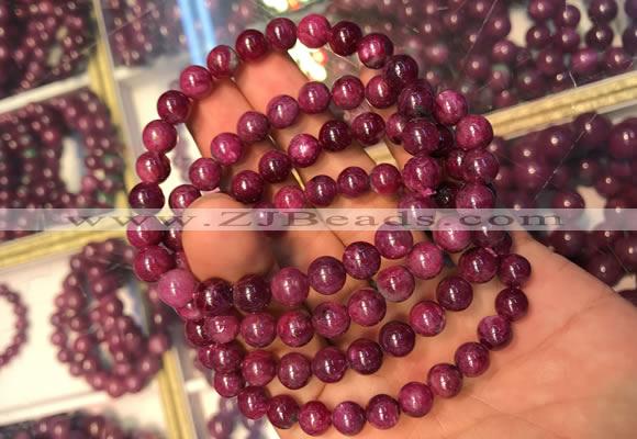 CGB2512 7.5 inches 8mm round ruby zoisite beaded bracelets