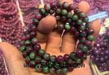 CGB2519 7.5 inches 8mm round ruby zoisite beaded bracelets