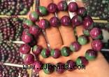 CGB2524 7.5 inches 14mm round ruby zoisite beaded bracelets