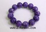 CGB2557 7.5 inches 18mm round charoite gemstone beaded bracelets