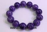 CGB2566 7.5 inches 18mm round charoite gemstone beaded bracelets