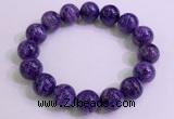 CGB2574 7.5 inches 13mm round charoite gemstone beaded bracelets