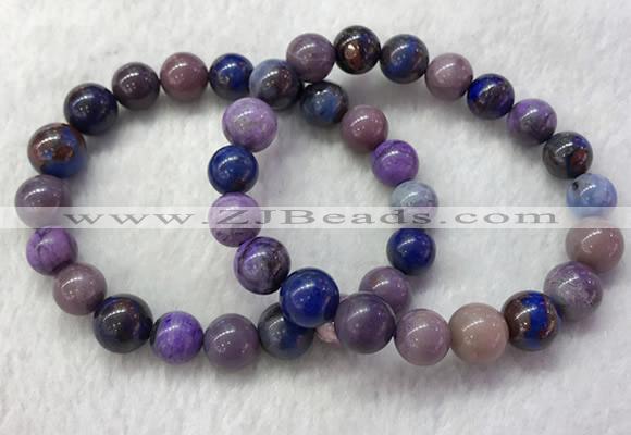 CGB2607 7.5 inches 11mm round natural sugilite beaded bracelets