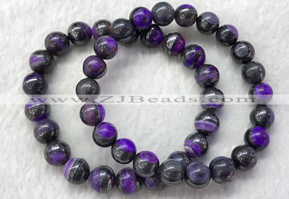 CGB2611 7.5 inches 9mm round natural sugilite beaded bracelets