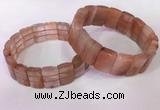 CGB2635 12*18mm faceted rectangle red rutilated quartz bracelets