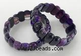 CGB3124 7.5 inches 10*20mm faceted oval agate bracelets