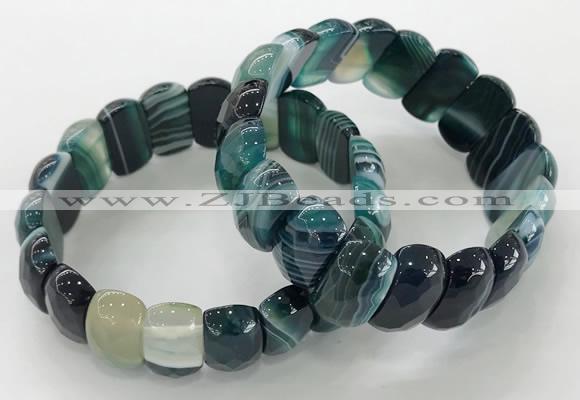 CGB3130 7.5 inches 10*20mm faceted oval agate bracelets