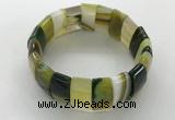 CGB3155 7.5 inches 11*23mm faceted rectangle agate bracelets