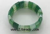 CGB3159 7.5 inches 11*23mm faceted rectangle agate bracelets