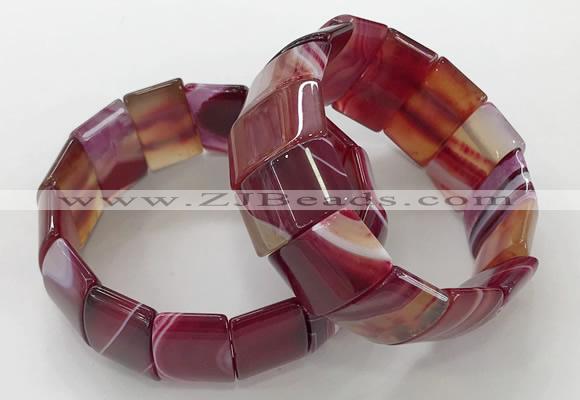CGB3188 7.5 inches 15*25mm rectangle agate bracelets wholesale