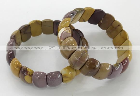 CGB3234 7.5 inches 12*20mm oval mookaite gemstone bracelets