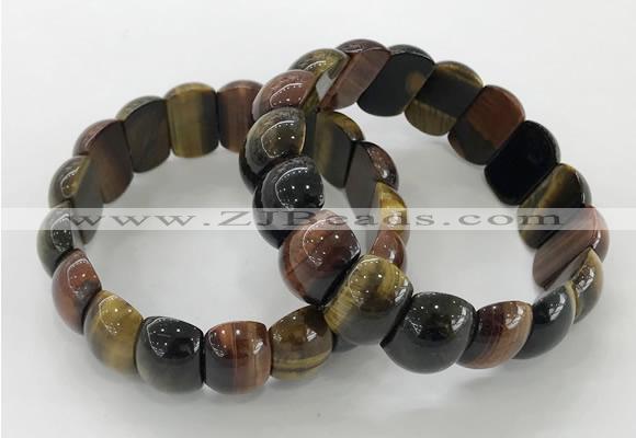 CGB3235 7.5 inches 12*20mm oval mixed tiger eye bracelets