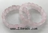 CGB3265 7.5 inches 10*15mm faceted marquise rose quartz bracelets