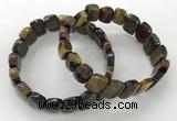 CGB3272 7.5 inches 10*15mm faceted marquise mixed tiger eye bracelets