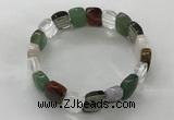 CGB3280 7.5 inches 10*15mm faceted oval mixed gemstone bracelets