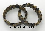 CGB3285 7.5 inches 10*15mm faceted oval yellow tiger eye bracelets