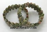 CGB3317 7.5 inches 10*20mm faceted oval unakite bracelets