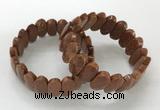 CGB3323 7.5 inches 10*20mm faceted oval goldstone bracelets