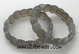 CGB3333 7.5 inches 10*15mm rectangle grey agate bracelets