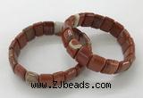 CGB3342 7.5 inches 10*15mm rectangle red jasper bracelets