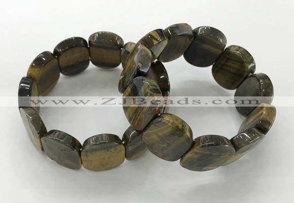 CGB3352 7.5 inches 19*25mm faceted oval blue tiger eye bracelets