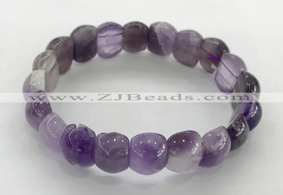 CGB3362 7.5 inches 10*15mm oval amethyst gemstone bracelets