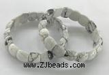 CGB3369 7.5 inches 10*15mm oval white howlite bracelets