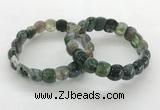 CGB3374 7.5 inches 10*15mm oval moss agate bracelets