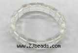 CGB3420 7.5 inches 12*15mm faceted rectangle white crystal bracelets