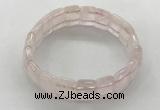 CGB3421 7.5 inches 12*15mm faceted rectangle rose quartz bracelets