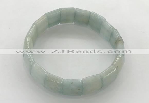 CGB3423 7.5 inches 12*15mm faceted rectangle imitation aquamarine bracelets