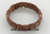 CGB3430 7.5 inches 12*15mm faceted rectangle goldstone bracelets