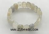 CGB3443 7.5 inches 10*15mm faceted marquise grey agate bracelets