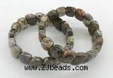 CGB3444 7.5 inches 10*15mm faceted marquise rainforest agate bracelets