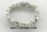 CGB3445 7.5 inches 10*15mm faceted marquise white howlite bracelets