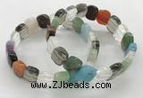 CGB3446 7.5 inches 10*15mm faceted marquise mixed gemstone bracelets