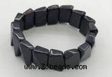 CGB3471 7.5 inches 12*17mm trapezoid blue goldstone bracelets