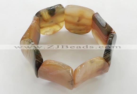 CGB3501 7.5 inches 30*40mm oval agate bracelets wholesale