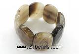 CGB3520 7.5 inches 28*40mm faceted oval agate bracelets