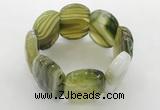 CGB3522 7.5 inches 28*40mm faceted oval agate bracelets