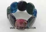 CGB3523 7.5 inches 28*40mm faceted oval agate bracelets