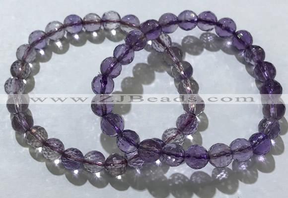 CGB4014 7.5 inches 7mm faceted round ametrine beaded bracelets