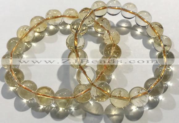 CGB4031 7.5 inches 10mm round citrine beaded bracelets wholesale