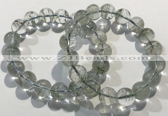 CGB4044 7.5 inches 11mm round green phantom quartz beaded bracelets