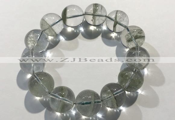 CGB4049 7.5 inches 17mm round green phantom quartz beaded bracelets