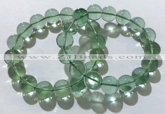 CGB4053 7.5 inches 14mm round green fluorite beaded bracelets